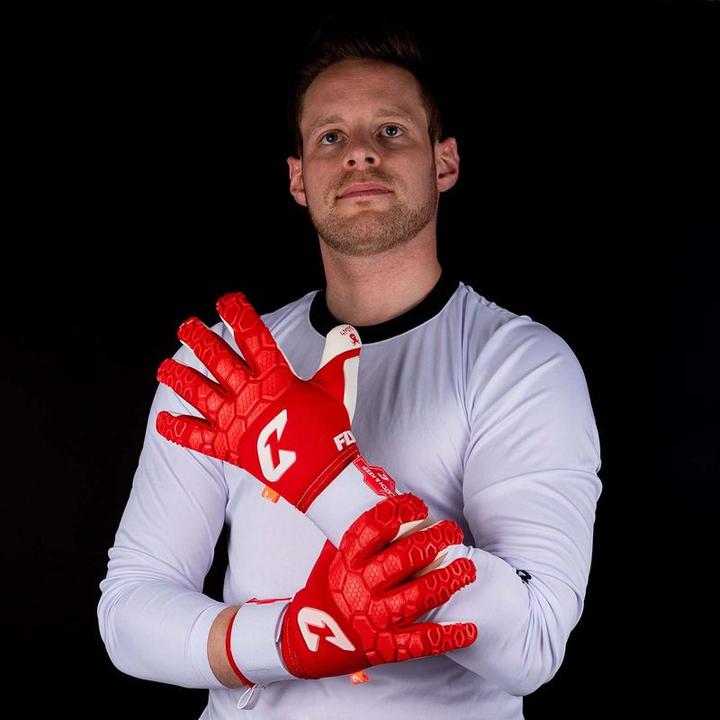 Produktbild Catch & Keep Fussballhandschuhe Fly Red Soul Gr. 6 Rot Torwart Keeper Goalie Handschuhe (6)
