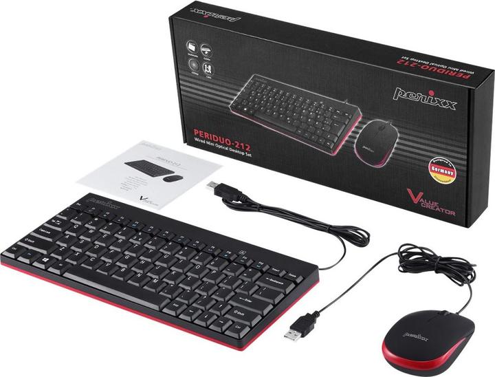 Produktbild Perixx PERIDUO-212 Tastatur-und-Maus-Set (DE, Kabelgebunden)