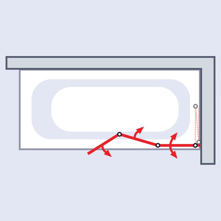 Produktbild Schulte Badewannenaufsatz, 3-teilig (125 cm, 124.50 cm, 140 cm)