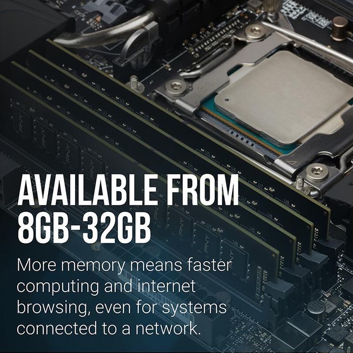 Immagine prodotto PNY MD16GSD43200-TB, 16 Go, 1 x 16 Go, DDR4, 3200 MHz, 288-pin DIMM (1 x 16GB, 3200 MHz, DDR4-RAM, DIMM)