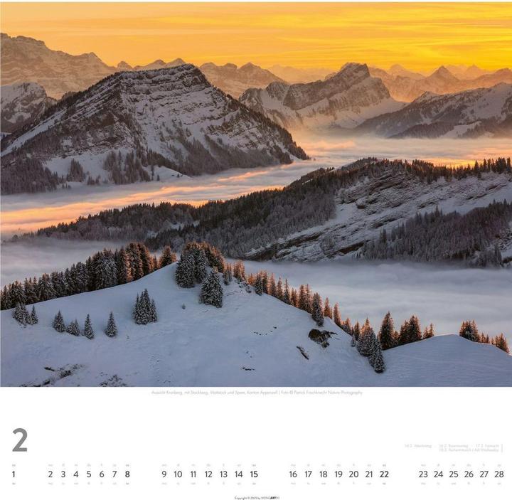 Produktbild Schweiz Kalender 2026 - Schönste Landschaften und Ansichten (48 x 46 cm, Deutsch)