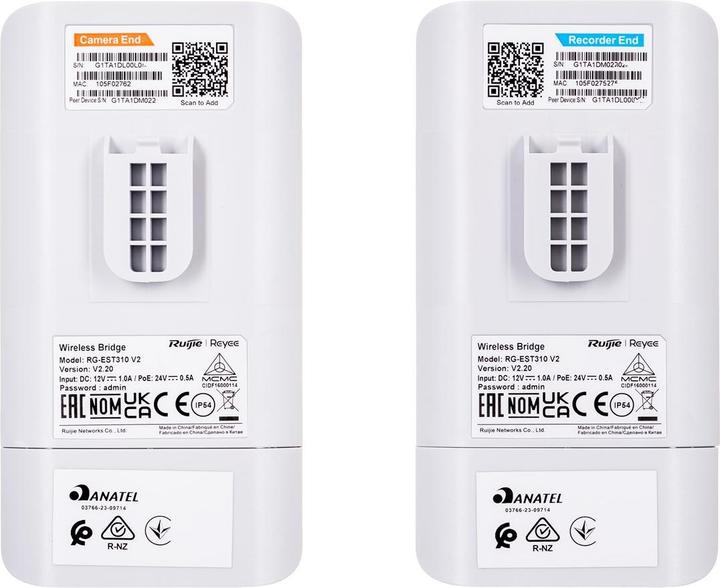 Image du produit Ruijie Reyee 2x Ip54 Outdoor Wireless Bridge 2km 10dbi 5ghz Wifi (867 Mbit/s)