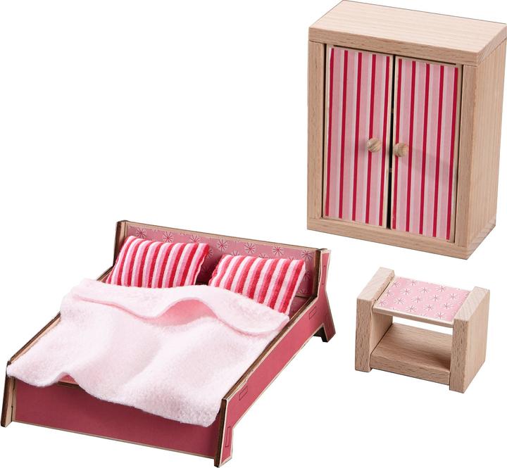 Haba Little Friends – Puppenhaus-Möbel Schlafzimmer für Erwachsene