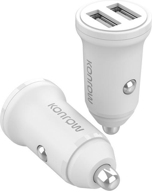 Produktbild Konrow KCC12AAW - Adapter für Zigarettenanzünder, 2 Ports USB A - Schnellladung 12 W, Weiss (Kompatibel, B