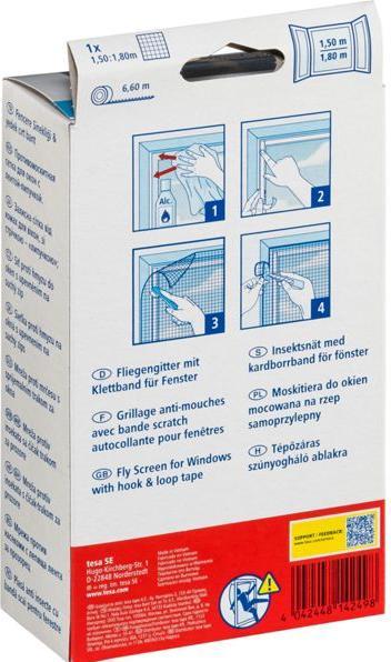 Actual product image tesa Insect screen STANDARD for windows, with Velcro tape, without drilling (150 x 180 cm)