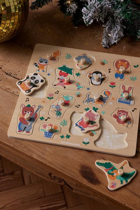 Image du produit Vertbaudet Puzzle à assembler pour bébé HAPPY ANIMALS en bois FSC®. (14 pièces)