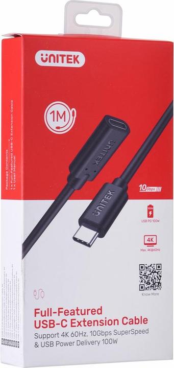 Actual product image Unitek USB USB-C - USB-C cable, 1 m black (C14086BK-1M) (1 m, USB 3.2 Gen 2)