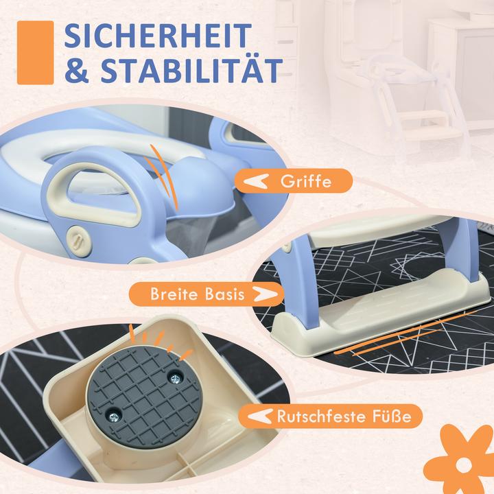 Image du produit Swisshandel24 Siège de toilette pour enfants, entraîneur de toilette avec marches, poignée, accessoire de