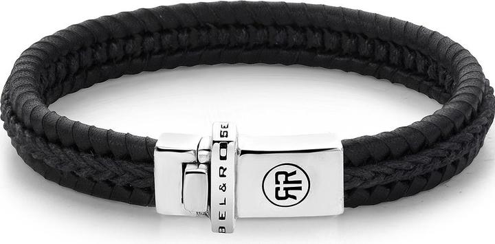 Rebel & Rose Armband Dual Twisted RR-L0136-S-L Herren (19 cm, Kalbsleder, Sterling Silber 925)