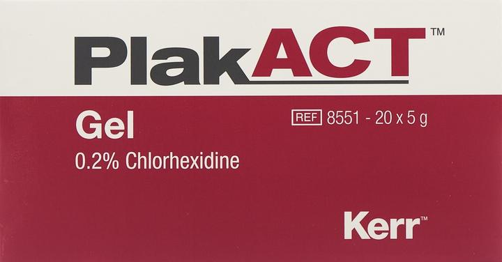 Actual product image PlakACT Gel 0.2% Chlorhexidine 20 Tb 5g (20 x, 489.60 ml, 178 g)