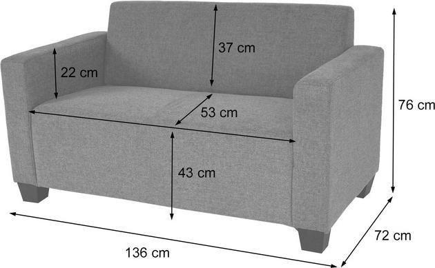 Produktbild Swisshandel24 2er Sofa Couch Lyon Loungesofa Stoff/Textil braun (2-Sitzer)