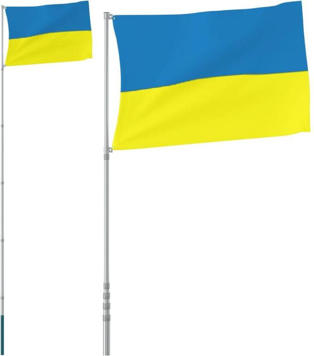 Actual product image VidaXL Flagge der Ukraine und Mast 5,55 m Aluminium,Flagge:,Farbe