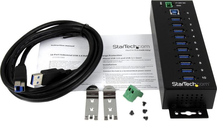 Actual product image StarTech 10 PORT INDUSTRIAL USB 3.0 HUB (USB-B, 10 Ports)