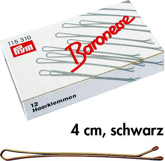 Baronesse Klemmen 120er Box 4cm schwarz (12 Stk.)