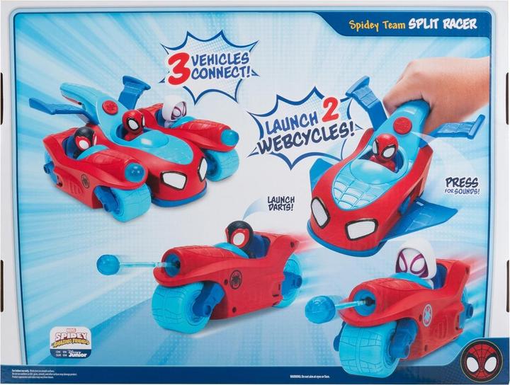 Actual product image Spiderman Spidey 3-in-1 Fahrzeug Jet + 2 Motorräder