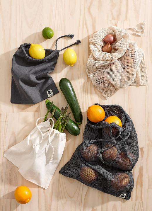 Image du produit Ladelle Sacs à fruits et légumes recyclés Eco Natural, lot de 4