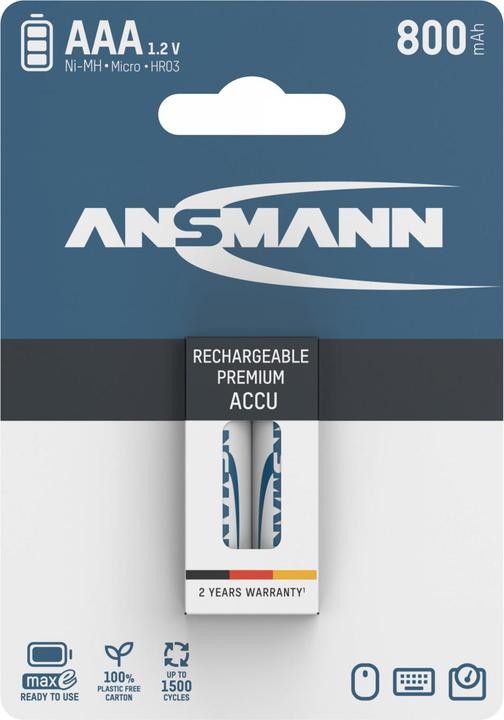 Actual product image Ansmann maxE (2 pcs., AAA, 800 mAh)