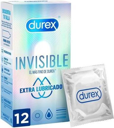 Produktbild Durex Unsichtbare Extra Geschmierte 12 Einheiten (12 Stk.)