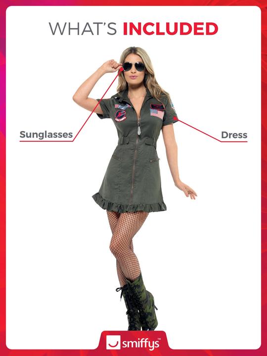 Produktbild Smiffys Top Gun Frauen Kostüm (L)