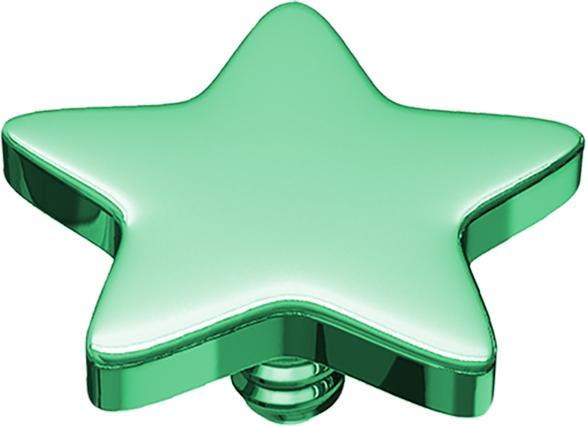 Star Piercing Dermal Anchor Stern grün mit Titanium Beschichtung (Chirurgenstahl 316L, ohne Messing)