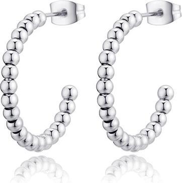 Sagapo S'Agapo Chunky Shk39 Steel Hoop Earrings (Stahl)