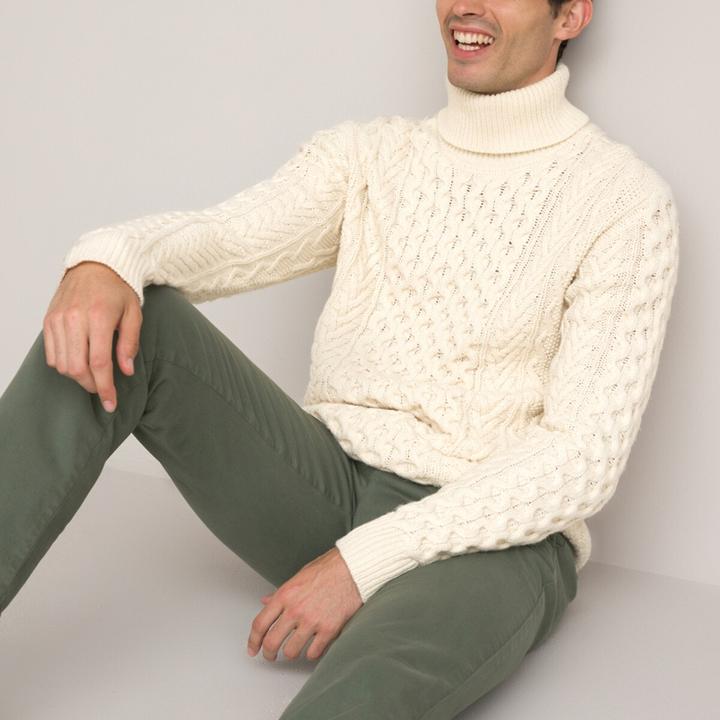 Produktbild La Redoute Collections Rollkragenpullover mit Zopfmuster (M)