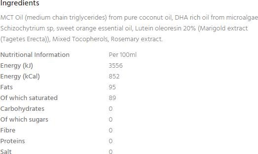 Nährwerte und Zutaten Go-Keto MCT-Öl Keto (1 Stück, Öl, 785 g)