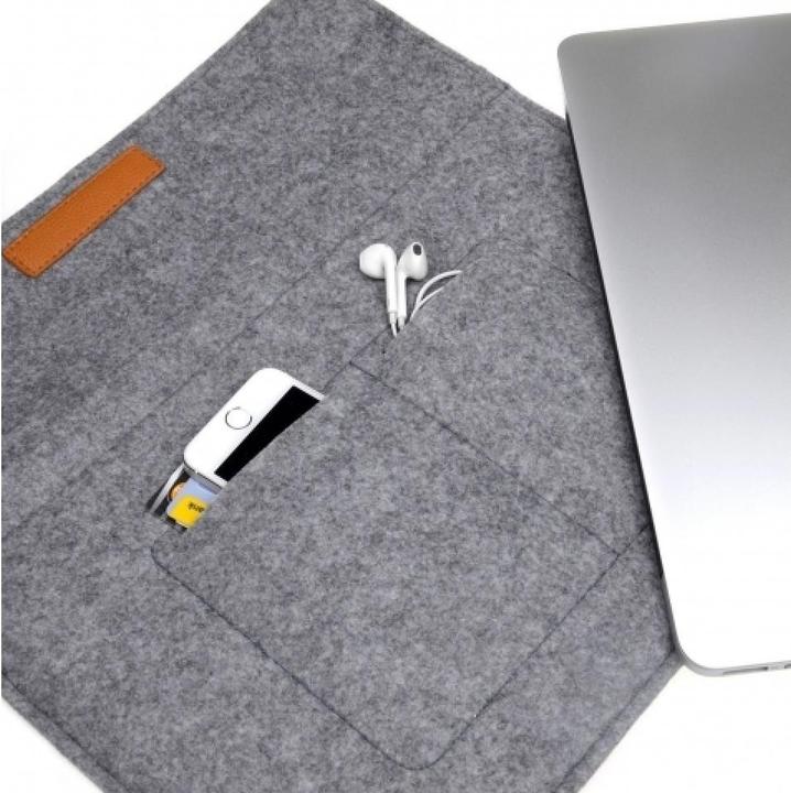 Actual product image Screenguard 2-in-1 Felt Sleeve Macbook & Notebook 12" 11" Felt Case (12", Apple)