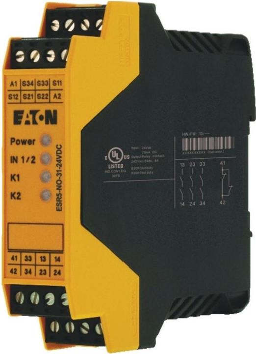 Eaton Relais de sécurité ESR5-NO-31-24VDC Tension de fonctionnement : 24 V/DC (L x H x P) 22,5 x 99 x