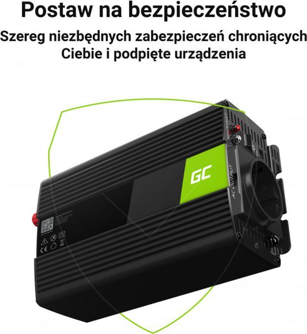 Productafbeelding GreenCell Spanning Auto Omvormer 24V tot 230V 1000W Full Sine Wave