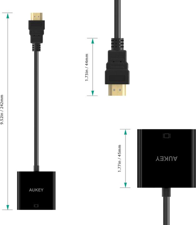 Image du produit Aukey HDMI vers (VGA, 20 cm)