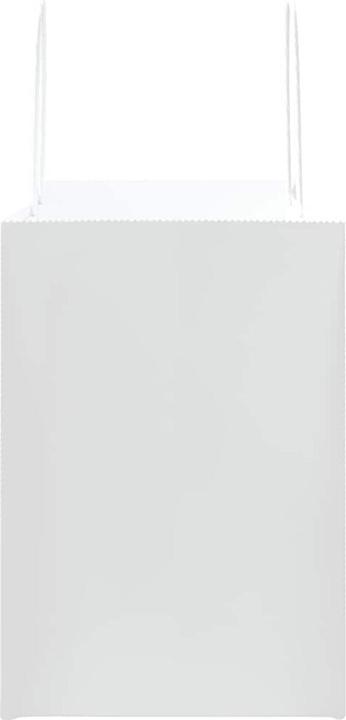 Produktbild VidaXL Kraftpapiertüten 50 Stk. mit Henkel Weiss 32x17x25 cm Papiertüte (Geschenktüte, 50 x)