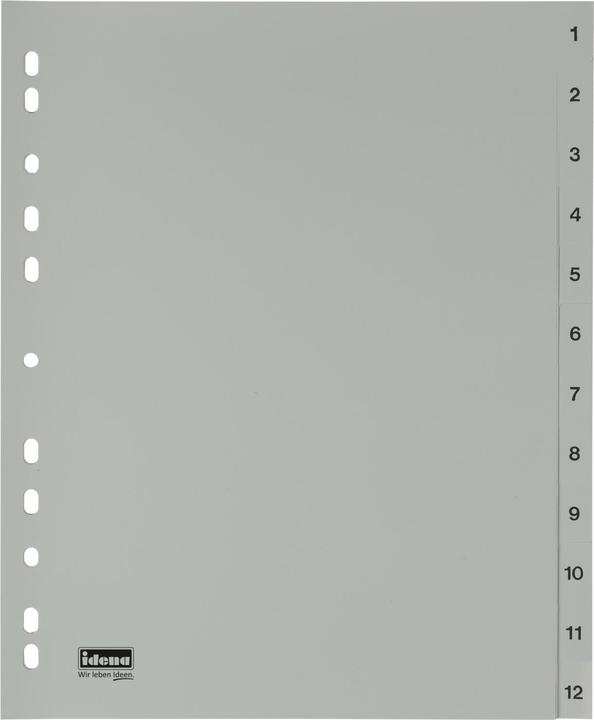 Actual product image Idena Plastic index A4 1 to 12 grey PP