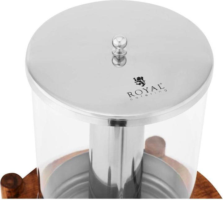Produktbild Royal Catering Saftspender Saftdispenser Gastro Getränkespender Zapfhahn Holzrahmen 7 L