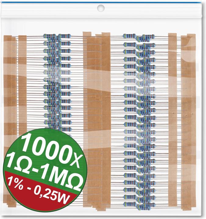 Actual product image Quadrios 22P037 Metal film resistor assortment axial leaded 0.25 W 1 % 1 set