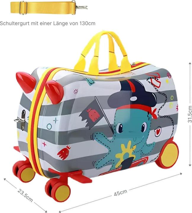 Produktbild Hermex Kinderkoffer Hartschalenkoffer Reisegepäck Kindertrolley Koffer (18 l, Handgepäck (bis 50l))