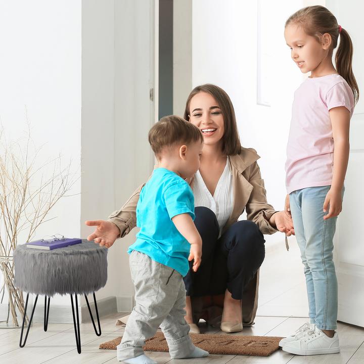 Image du produit Relaxdays Tabouret en fourrure