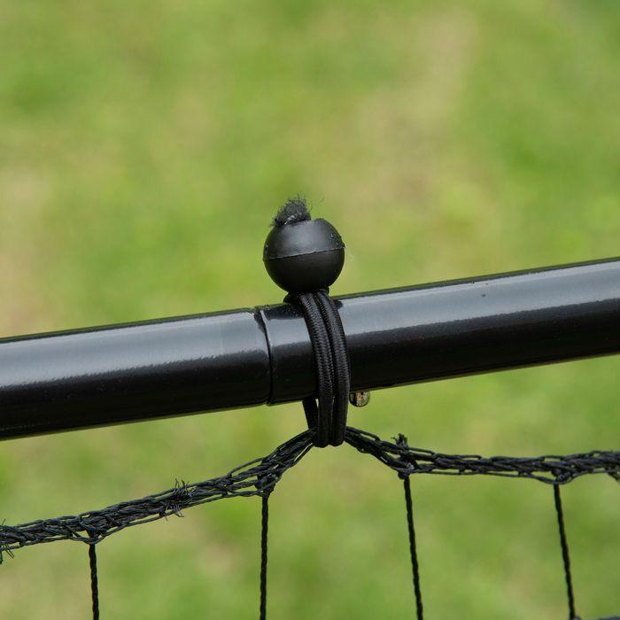 Produktbild Swisshandel24 Fussball Rebounder Kickback Tor Rückprallwand Netz, Metallrohr+PE Gewebe, 96 x 80 x 96 cm, Schwarz