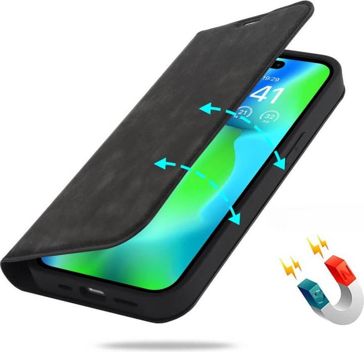 Image du produit Cover-Discount iPhone 15 - Étui à clapet MagSafe RFID noir (Apple iPhone 15)