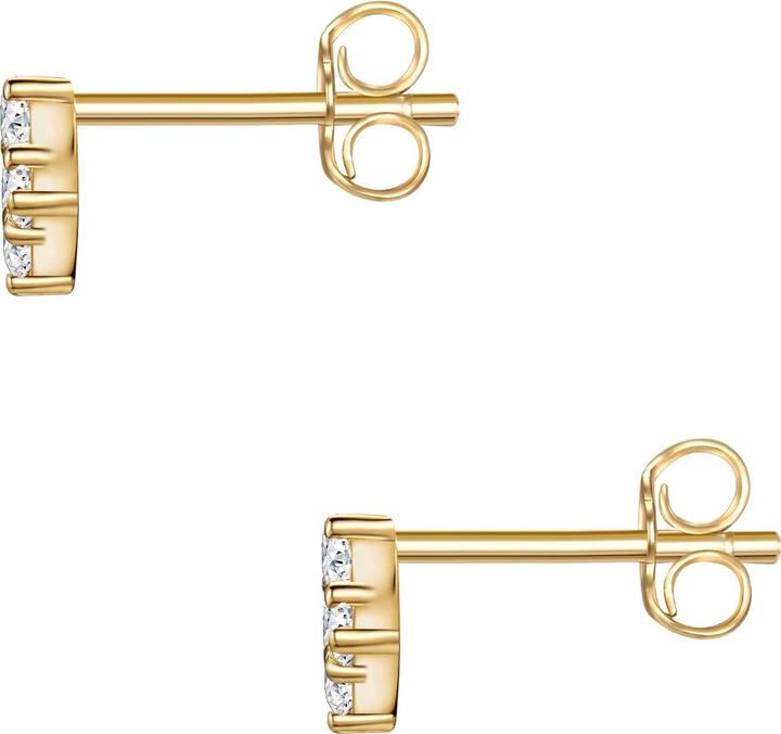 Actual product image Glanzstücke München Ladies Ouadrat Sterling Silver Cubic Zirconia Yellow Gold - 31354 (Sterling Silver)