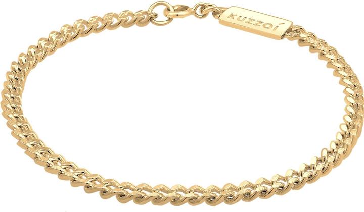 Kuzzoi Armband Basic Herren Panzerkette Massiv Piece 925 Silber (19 cm, 925er Silber)