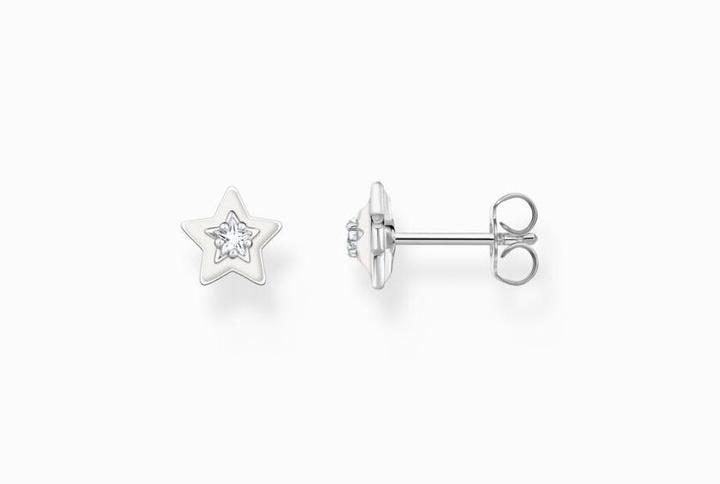 Immagine prodotto Thomas Sabo Orecchini Stella con pietre bianche e smalto bianco a freddo Argento (Argento 925, Smalto)