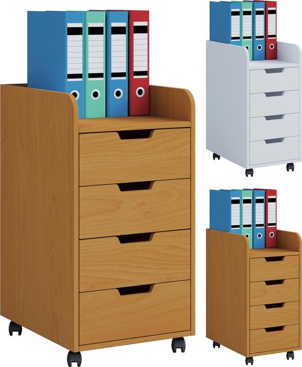 Actual product image VCM Wood office cabinet roll container Konal Mini with drawer (33 x 40 cm)