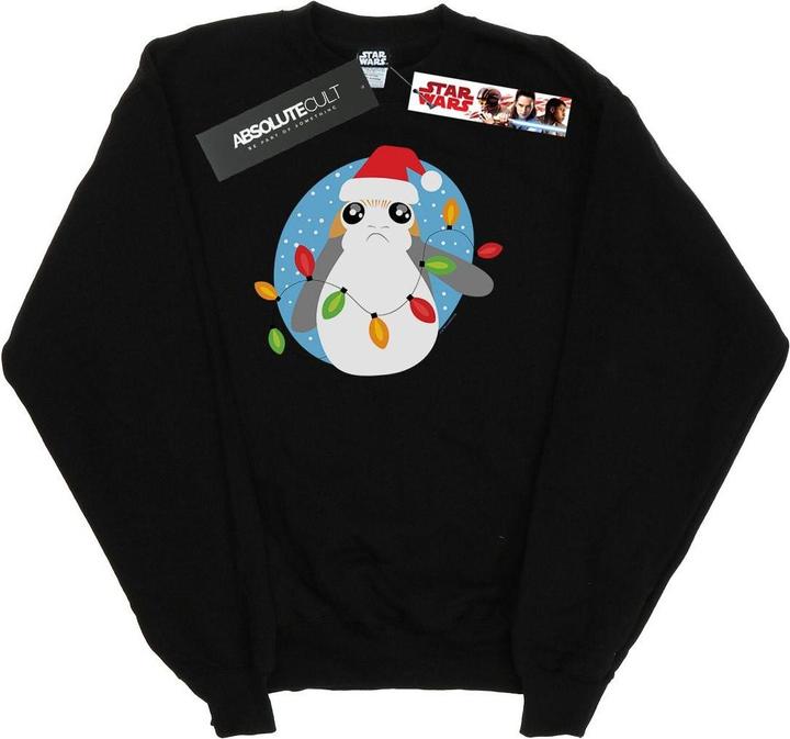 Star Wars The Last Jedi Porg Christmas Lights Sweatshirt Jungen (140, 146)