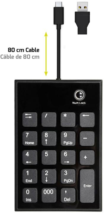Image du produit Port Designs 900801 Clavier numérique Notebook USB (Pavé numérique, Filaire)