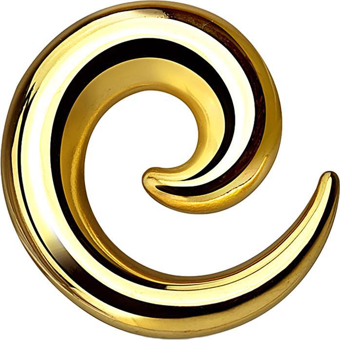 Star Piercing Dehnspirale vergoldet (ohne Messing, Chirurgenstahl 316L)