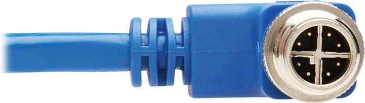 Actual product image Eaton M12 X-Code Cat6 1G UTP CMR-LP Ethernet Cable Right-Angle M/M IP68 PoE Blue 5m 16.4 f (UTP, CAT6, 5 m)