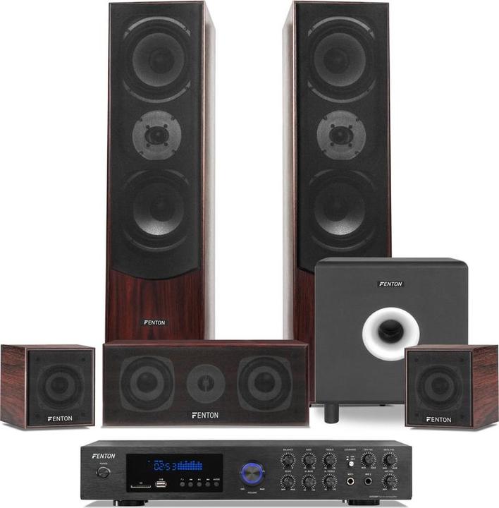Produktbild Home cinema set - Fenton - Incl. 5 speakers & actieve subwoofer - Bluetooth en mp3 speler (1 Paar)