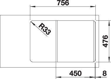 Actual product image Blanco Lantos 45 S-IF Compact (Top-mounted sink, 48.80 cm, 76.80 cm)