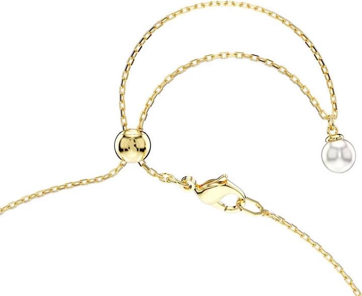Produktbild Swarovski Idyllia Y Halskette Kristallperle Muschel Weiss Gold (Swarovski Metall)